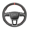 MEWANT Hand Stitch Car Steering Wheel Cover for Audi A6 (C8) Avant Allroad 2018 - 2019 / A7 (K8) 2018 - 2019 / S7 2019 - Mewant Cover