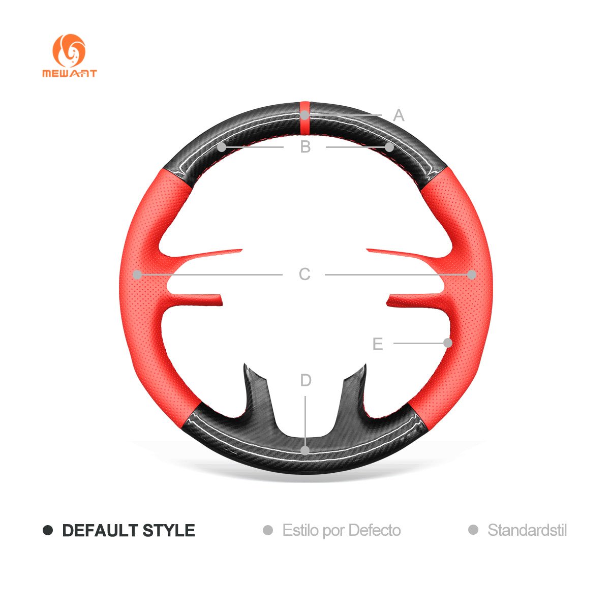 MEWANT Hand Stitch Car Steering Wheel Cover for Audi Q3 (8U) 2011 - 2018 / Q5 (8R) 2012 - 2017/ Q7 (4L) 2011 - 2015/ SQ5 (8R) 2013 - 2017 - Alcantara, Leather, Carbon Fiber, Easy Install, Non - Slip, Best Steering Wheel Cover