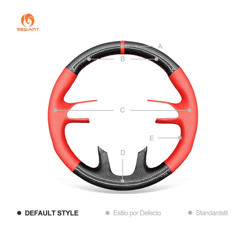 MEWANT Hand Stitch Car Steering Wheel Cover for Audi Q3 (8U) 2011 - 2018 / Q5 (8R) 2012 - 2017/ Q7 (4L) 2011 - 2015/ SQ5 (8R) 2013 - 2017 - Alcantara, Leather, Carbon Fiber, Easy Install, Non - Slip, Best Steering Wheel Cover
