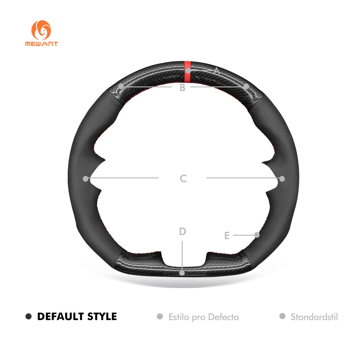 MEWANT Hand Stitch Car Steering Wheel Cover for Audi TT (8S) 2014 - 2019 / TTS 2014 - 2019 / TT RS 2016 - 2019 / R8 (4S) 2015 - 2019 - Alcantara, Leather, Carbon Fiber, Easy Install, Non - Slip, Best Steering Wheel Cover