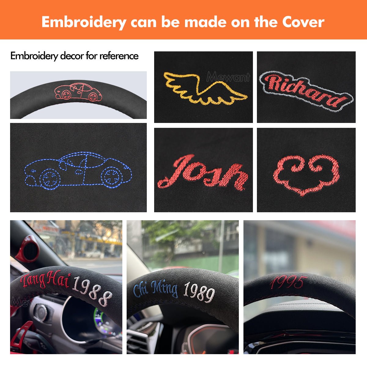 MEWANT Hand Stitch Car Steering Wheel Cover for Audi TT (8S) 2014 - 2019 / TTS 2014 - 2019 / TT RS 2016 - 2019 / R8 (4S) 2015 - 2019 - Mewant Cover