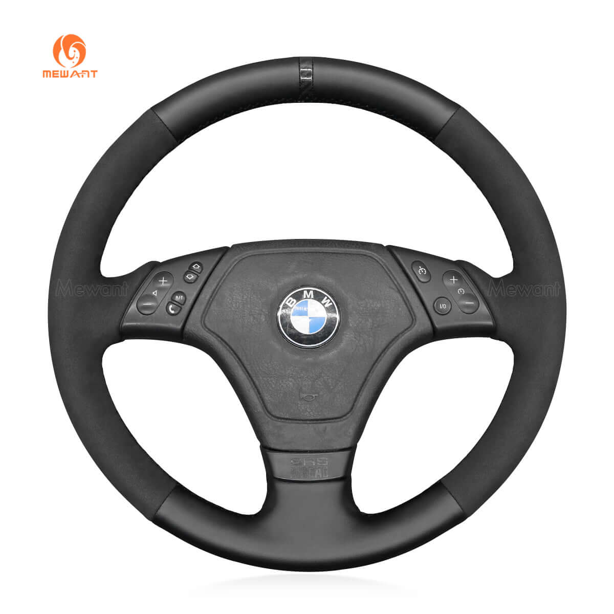 MEWANT Hand Stitch Car Steering Wheel Cover for BMW 3 Series E36 1995 - 2000 - Alcantara, Leather, Carbon Fiber, Easy Install, Non - Slip, Best Steering Wheel Cover