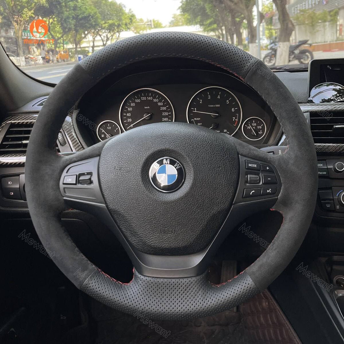 MEWANT Steering Wheel Cover for BMW 3 Series F30 F34 Gran Turismo 2012-2018