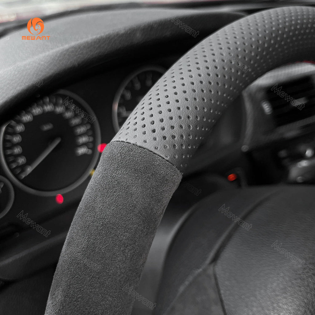 MEWANT Hand Stitch Car Steering Wheel Cover for BMW 3 Series F30 (Sedan) 2012 - 2018 / F34 (Gran Turismo) 2012 - 2018 - Alcantara, Leather, Carbon Fiber, Easy Install, Non - Slip, Best Steering Wheel Cover