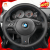 MEWANT Hand Stitch Car Steering Wheel Cover for BMW M Sport E46 330i 330Ci / E39 540i 525i 530i / M3 E46 / M5 E39 - Alcantara, Leather, Carbon Fiber, Easy Install, Non - Slip, Best Steering Wheel Cover