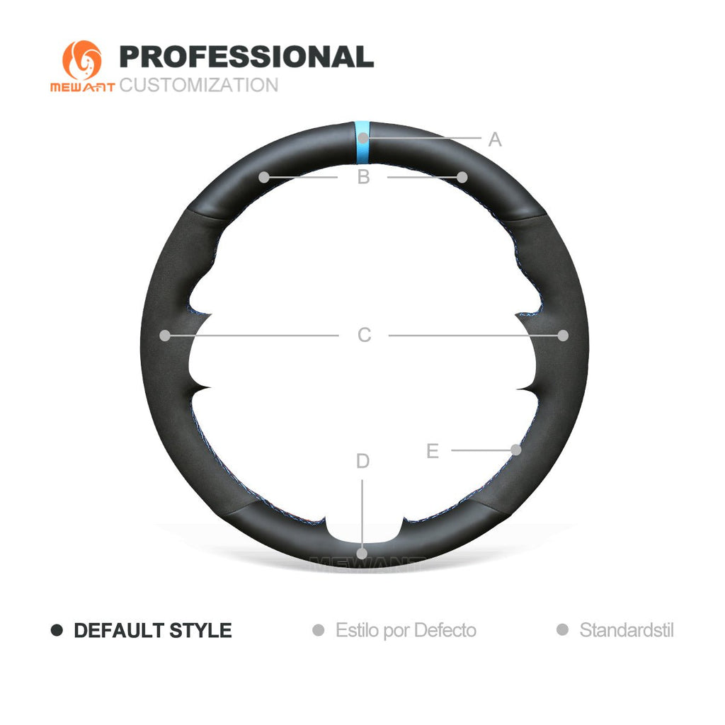 MEWANT Hand Stitch Car Steering Wheel Cover for BMW M Sport E46 330i 330Ci / E39 540i 525i 530i / M3 E46 / M5 E39 - Alcantara, Leather, Carbon Fiber, Easy Install, Non - Slip, Best Steering Wheel Cover