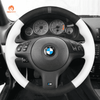 MEWANT Hand Stitch Car Steering Wheel Cover for BMW M Sport E46 330i 330Ci / E39 540i 525i 530i / M3 E46 / M5 E39 - Alcantara, Leather, Carbon Fiber, Easy Install, Non - Slip, Best Steering Wheel Cover