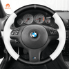 MEWANT Hand Stitch Car Steering Wheel Cover for BMW M Sport E46 330i 330Ci / E39 540i 525i 530i / M3 E46 / M5 E39 - Alcantara, Leather, Carbon Fiber, Easy Install, Non - Slip, Best Steering Wheel Cover
