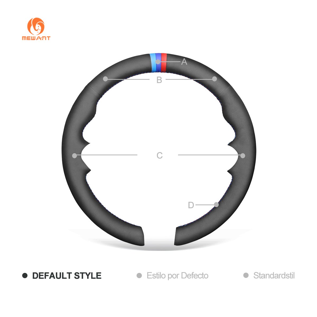 MEWANT Hand Stitch Car Steering Wheel Cover for BMW M2 F87 M3 F80 M4 F82 F83 M5 F10 M6 F06 F12 F13 X5 M X6 M F86 - Alcantara, Leather, Carbon Fiber, Easy Install, Non - Slip, Best Steering Wheel Cover