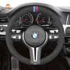 MEWANT Hand Stitch Car Steering Wheel Cover for BMW M2 F87 M3 F80 M4 F82 F83 M5 F10 M6 F06 F12 F13 X5 M X6 M F86 - Alcantara, Leather, Carbon Fiber, Easy Install, Non - Slip, Best Steering Wheel Cover