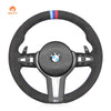 MEWANT Hand Stitch Car Steering Wheel Cover for BMW M2 F87 M3 F80 M4 F82 F83 M5 F10 M6 F06 F12 F13 X5 M X6 M F86 - Alcantara, Leather, Carbon Fiber, Easy Install, Non - Slip, Best Steering Wheel Cover