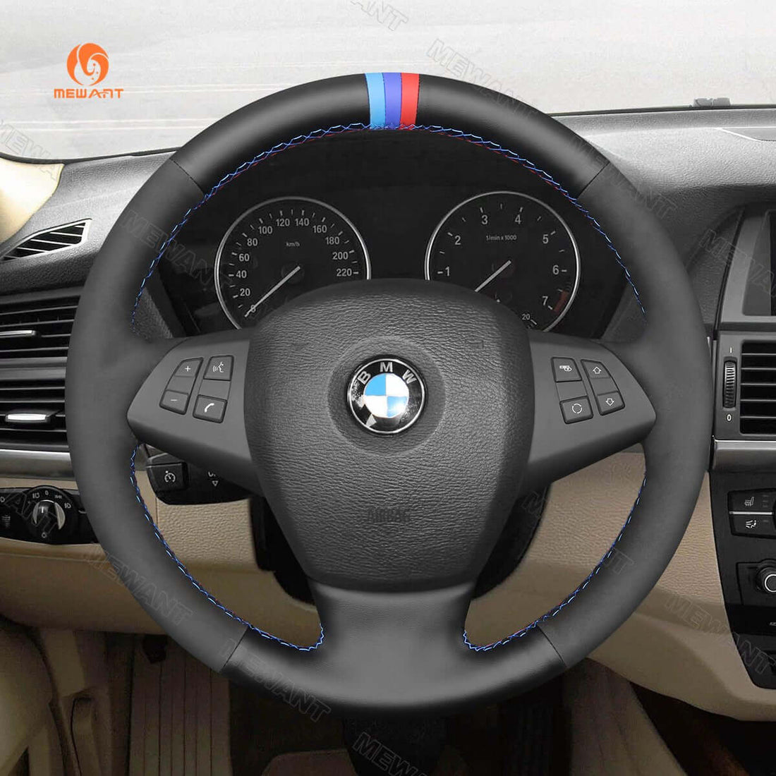 MEWANT Steering Wheel Cover for BMW X5 E70 2007-2013