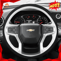 MEWANT Hand Stitch Car Steering Wheel Cover for Chevrolet Blazer Silverado Suburban Tahoe - Alcantara, Leather, Carbon Fiber, Easy Install, Non - Slip, Best Steering Wheel Cover