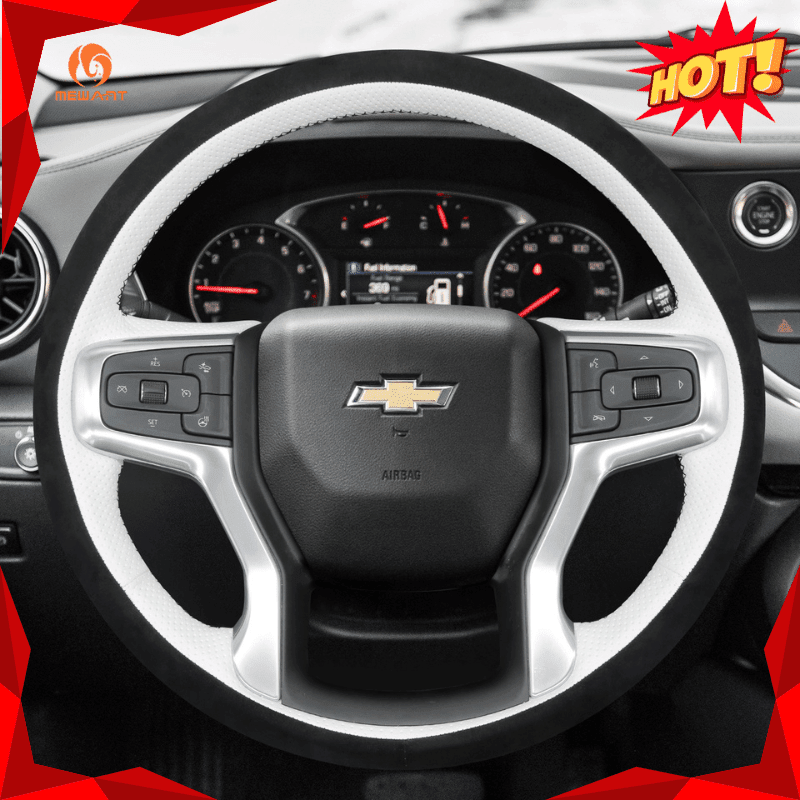 MEWANT Steering Wheel Cover for Chevrolet Blazer Silverado Suburban Tahoe 2019-2024
