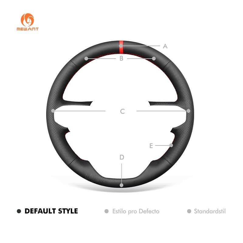 MEWANT Hand Stitch Car Steering Wheel Cover for Chevrolet (Chevy) Colorado 2023 - 2024 - Alcantara, Leather, Carbon Fiber, Easy Install, Non - Slip, Best Steering Wheel Cover