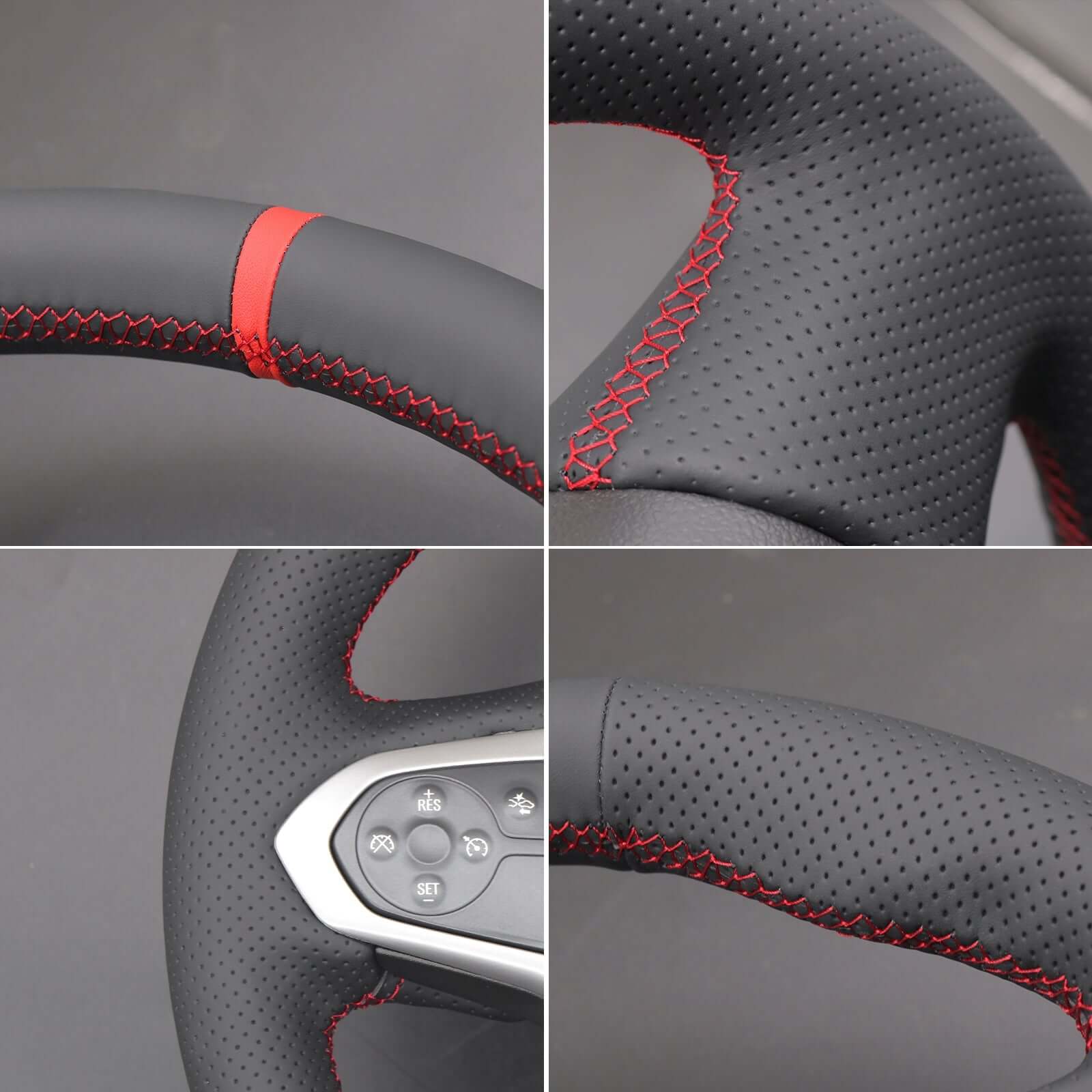MEWANT Hand Stitch Car Steering Wheel Cover for Chevrolet (Chevy) Colorado/ Traverse - Alcantara, Leather, Carbon Fiber, Easy Install, Non - Slip, Best Steering Wheel Cover