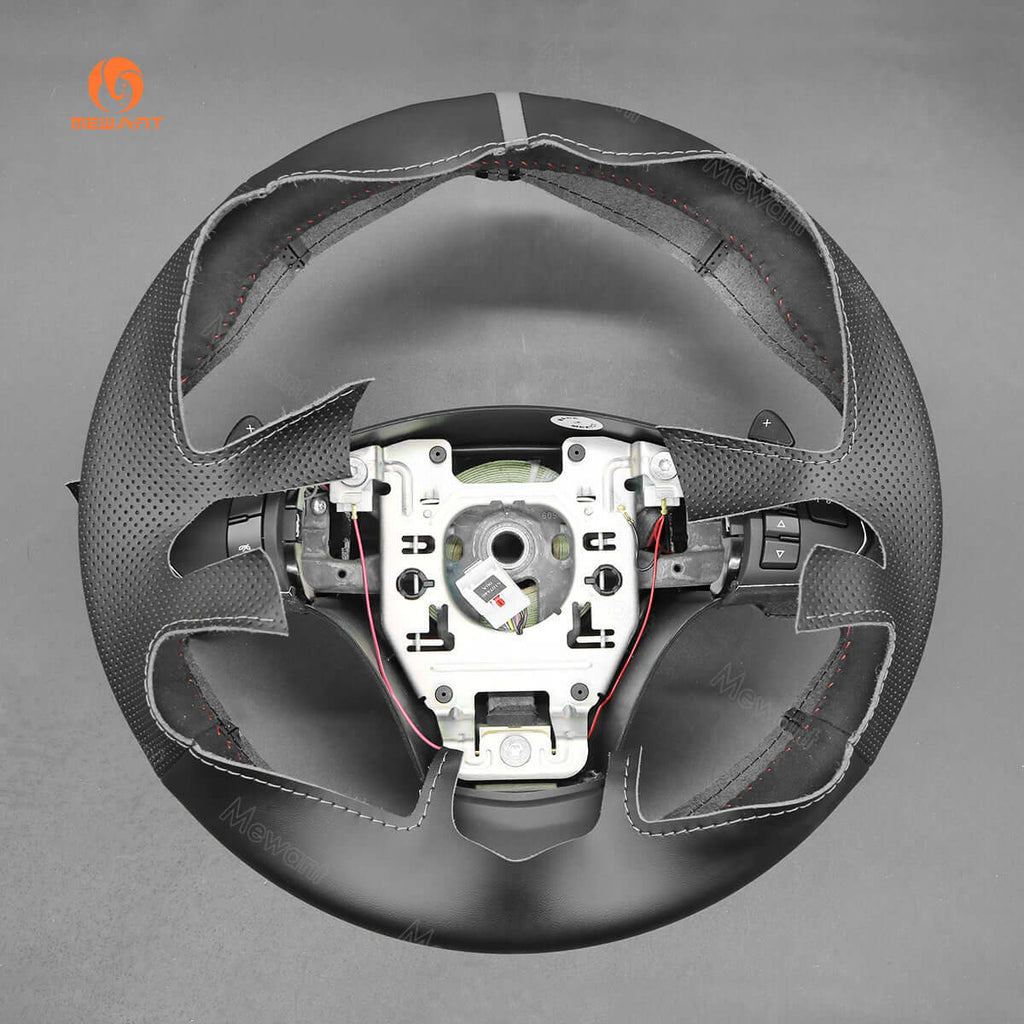 MEWANT Hand Stitch Car Steering Wheel Cover for Chevrolet Corvette (C6) 2012 - 2013 - Alcantara, Leather, Carbon Fiber, Easy Install, Non - Slip, Best Steering Wheel Cover