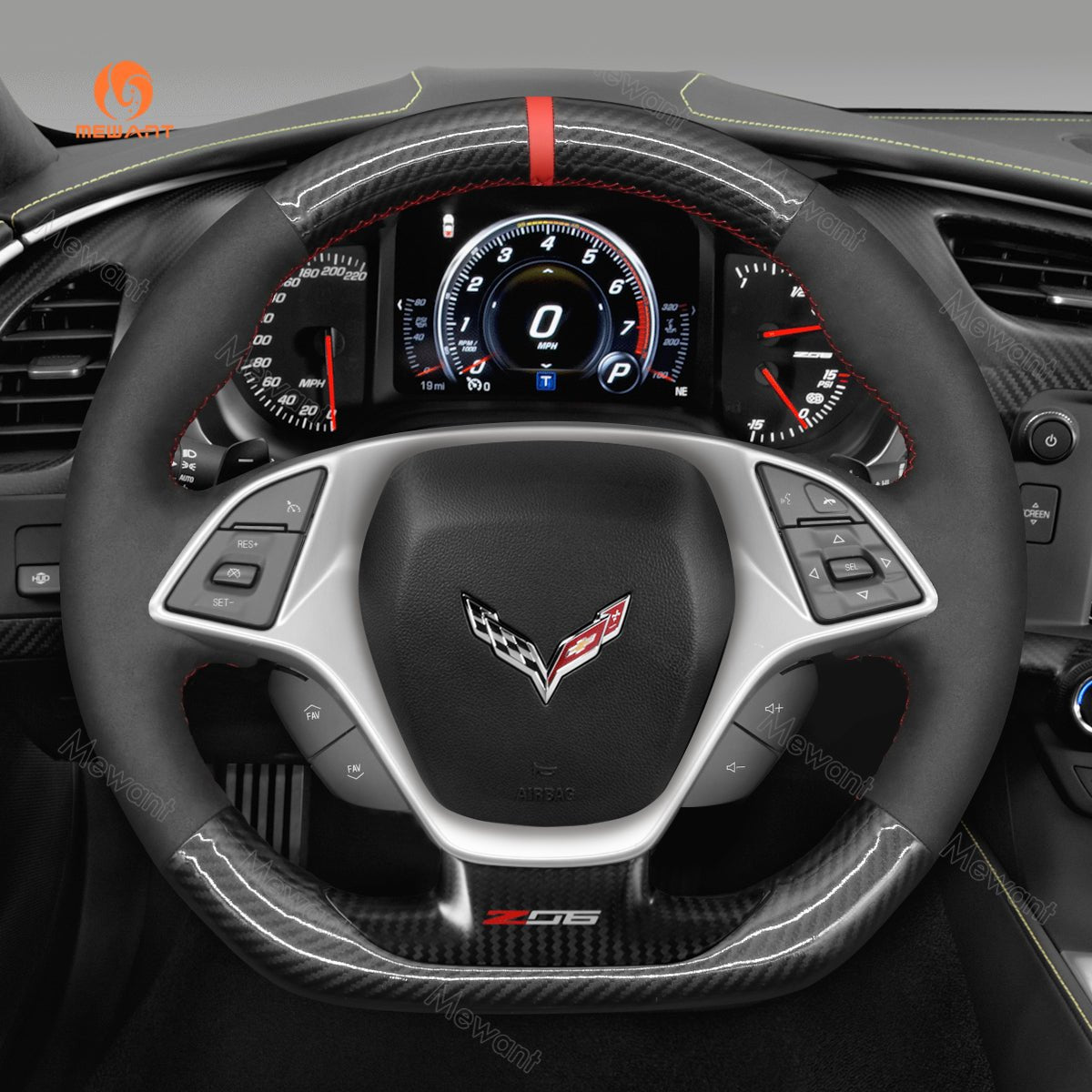 MEWANT Hand Stitch Car Steering Wheel Cover for Chevrolet Corvette (C7) 2015 - 2020 - Mewant Cover