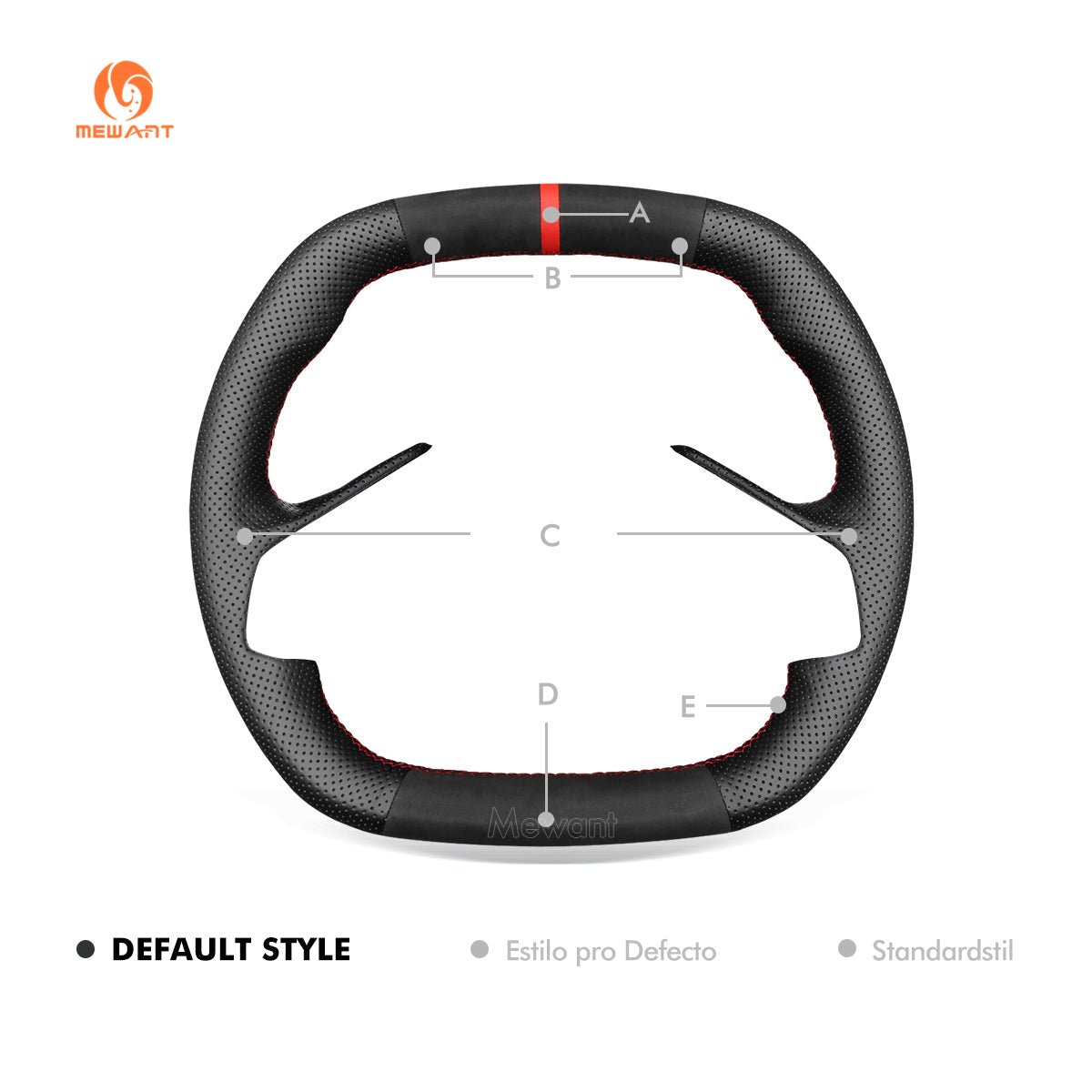 MEWANT Hand Stitch Car Steering Wheel Cover for Chevrolet Corvette (C8) 2020 - 2023 - Alcantara, Leather, Carbon Fiber, Easy Install, Non - Slip, Best Steering Wheel Cover