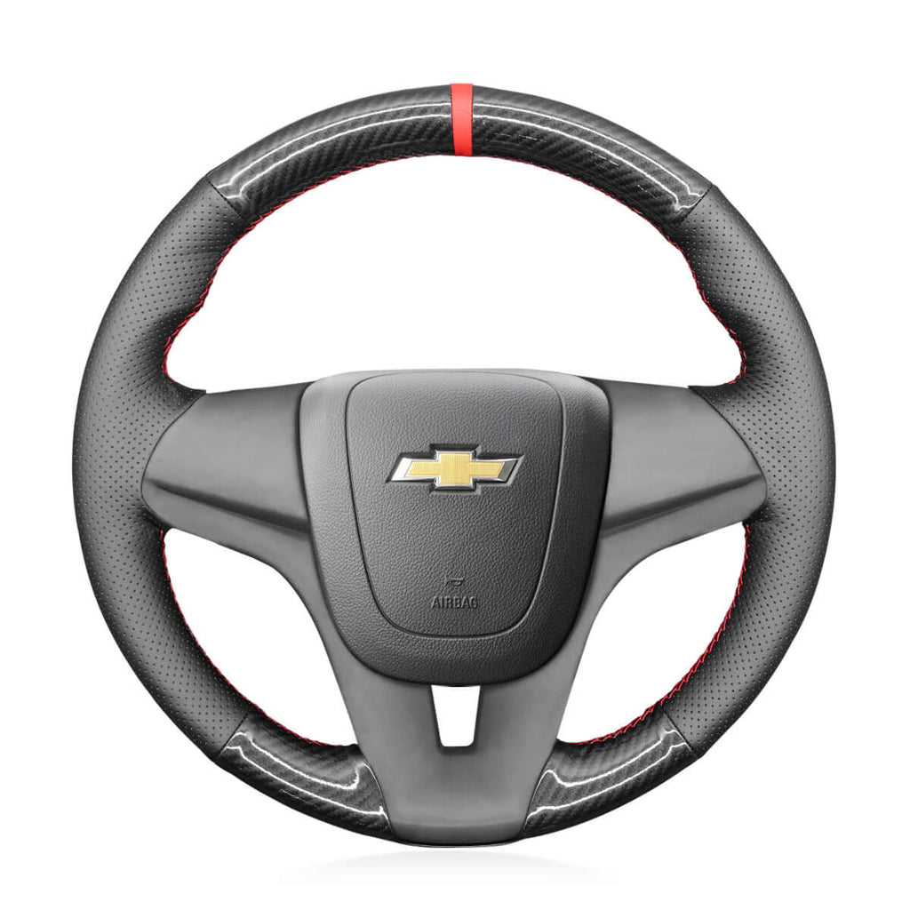 MEWANT Hand Stitch Car Steering Wheel Cover for Chevrolet Cruze Aveo Orlando / Holden Cruz / Ravon R4 / for Holden Barina - Alcantara, Leather, Carbon Fiber, Easy Install, Non - Slip, Best Steering Wheel Cover