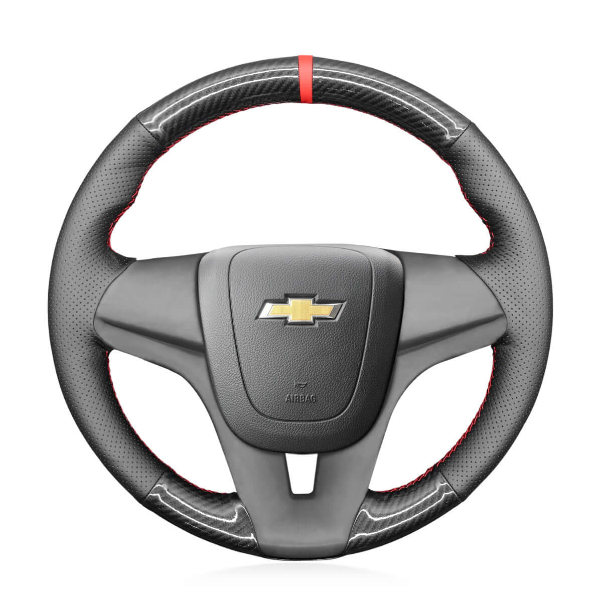 MEWANT Hand Stitch Car Steering Wheel Cover for Chevrolet Cruze Aveo Orlando / Holden Cruz / Ravon R4 / for Holden Barina - Alcantara, Leather, Carbon Fiber, Easy Install, Non - Slip, Best Steering Wheel Cover