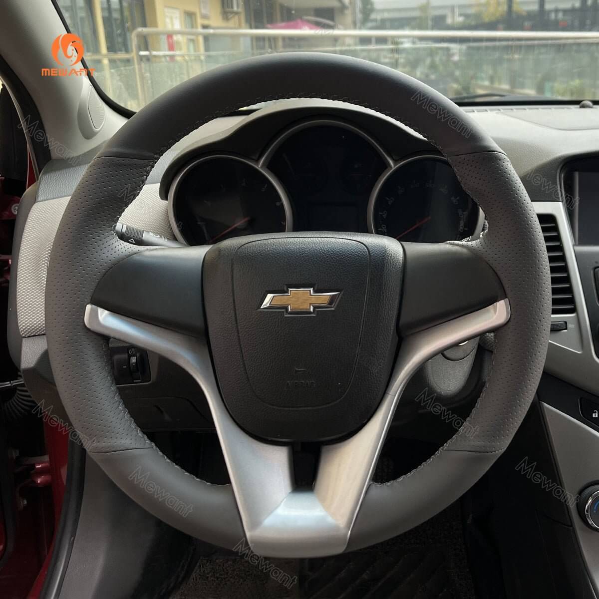 MEWANT Hand Stitch Car Steering Wheel Cover for Chevrolet Cruze Aveo Orlando / Holden Cruz / Ravon R4 / for Holden Barina - Alcantara, Leather, Carbon Fiber, Easy Install, Non - Slip, Best Steering Wheel Cover