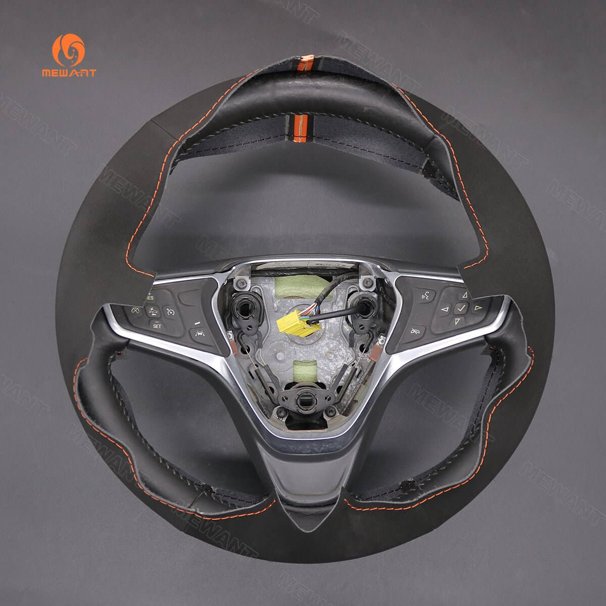 MEWANT Hand Stitch Car Steering Wheel Cover for Chevrolet Malibu 2016 - 2020 / Equinox 2018 - 2021 / for Opel Ampera - e 2016 - 2020 - Alcantara, Leather, Carbon Fiber, Easy Install, Non - Slip, Best Steering Wheel Cover