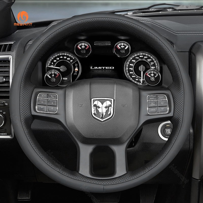 MEWANT Hand Stitch Car Steering Wheel Cover for Dodge RAM 1500 Classic 2500 3500 5500 - Alcantara, Leather, Carbon Fiber, Easy Install, Non - Slip, Best Steering Wheel Cover