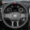 MEWANT Hand Stitch Car Steering Wheel Cover for Dodge RAM 1500 Classic 2500 3500 5500 - Alcantara, Leather, Carbon Fiber, Easy Install, Non - Slip, Best Steering Wheel Cover