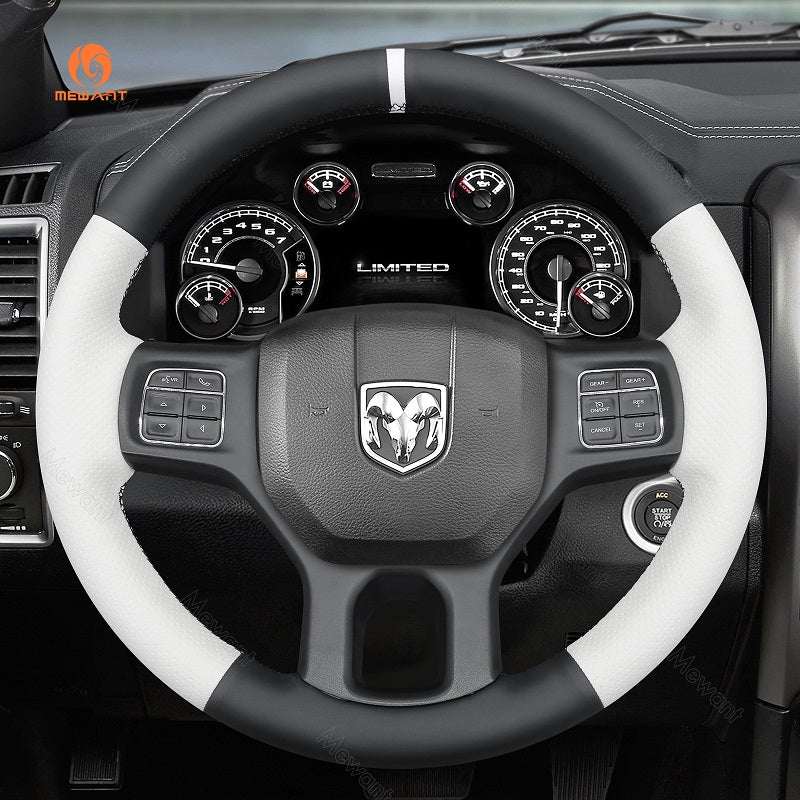 MEWANT Hand Stitch Car Steering Wheel Cover for Dodge RAM 1500 Classic 2500 3500 5500 - Alcantara, Leather, Carbon Fiber, Easy Install, Non - Slip, Best Steering Wheel Cover
