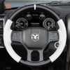 MEWANT Hand Stitch Car Steering Wheel Cover for Dodge RAM 1500 Classic 2500 3500 5500 - Alcantara, Leather, Carbon Fiber, Easy Install, Non - Slip, Best Steering Wheel Cover