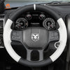 MEWANT Hand Stitch Car Steering Wheel Cover for Dodge RAM 1500 Classic 2500 3500 5500 - Alcantara, Leather, Carbon Fiber, Easy Install, Non - Slip, Best Steering Wheel Cover