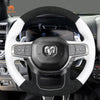 MEWANT Hand Stitch Car Steering Wheel Cover for Dodge Ram 1500 TRX 2021 - 2024 - Alcantara, Leather, Carbon Fiber, Easy Install, Non - Slip, Best Steering Wheel Cover