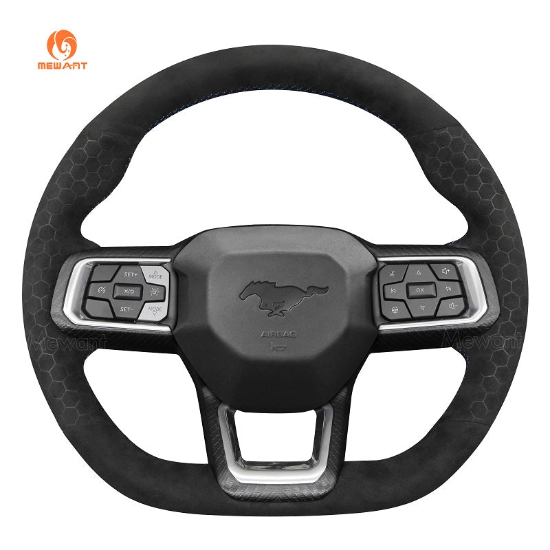 MEWANT Hand Stitch Car Steering Wheel Cover for Ford Mustang 2024 - Mewant Cover