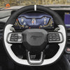 MEWANT Hand Stitch Car Steering Wheel Cover for Ford Mustang 2024 - Alcantara, Leather, Carbon Fiber, Easy Install, Non - Slip, Best Steering Wheel Cover