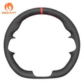 MEWANT Hand Stitch Car Steering Wheel Cover for Ford Mustang 2024 - Alcantara, Leather, Carbon Fiber, Easy Install, Non - Slip, Best Steering Wheel Cover