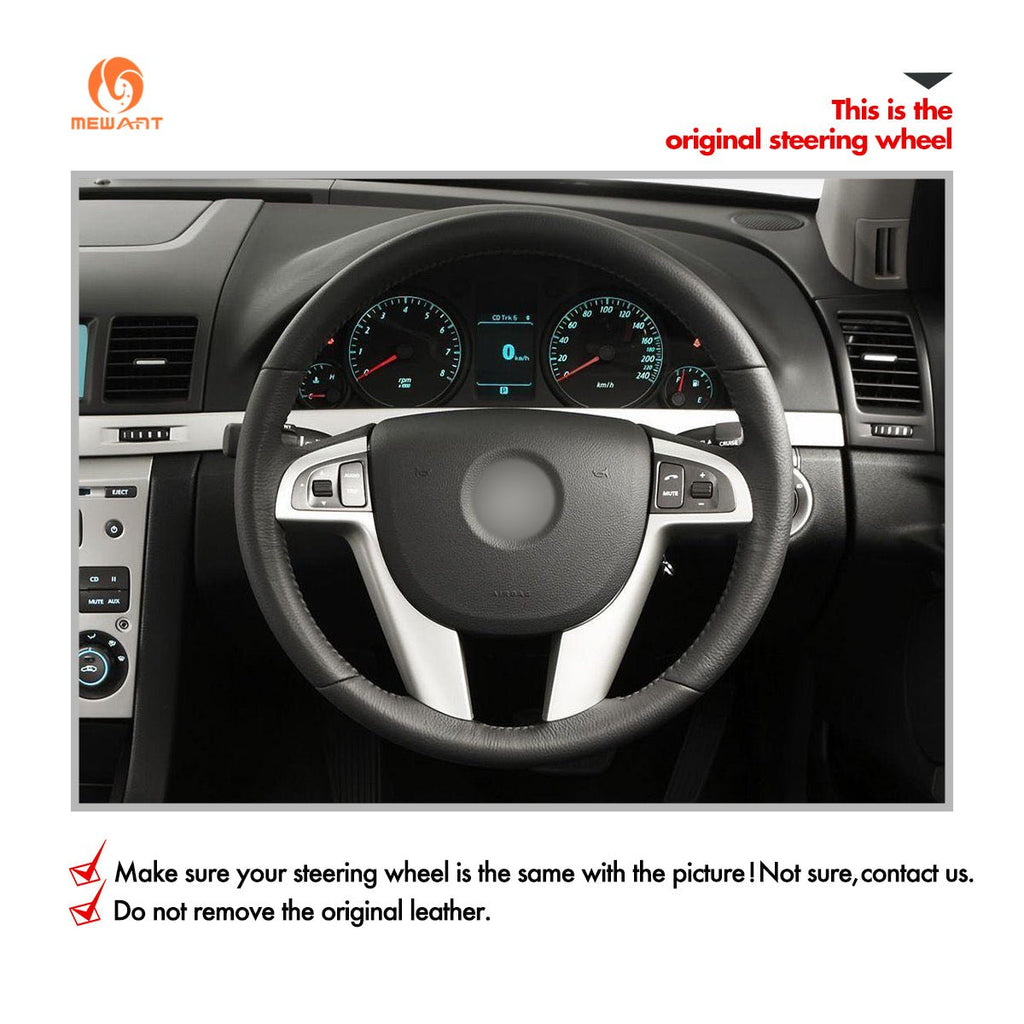 MEWANT Hand Stitch Car Steering Wheel Cover for Holden Commodore (VE) Ute Calais Berlina Caprice Statesman - Alcantara, Leather, Carbon Fiber, Easy Install, Non - Slip, Best Steering Wheel Cover