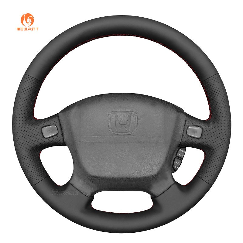 MEWANT Hand Stitch Car Steering Wheel Cover for Honda Civic EJ EG EJ1 EJ2 EG6 EG9/ del Sol/ Integra - Alcantara, Leather, Carbon Fiber, Easy Install, Non - Slip, Best Steering Wheel Cover