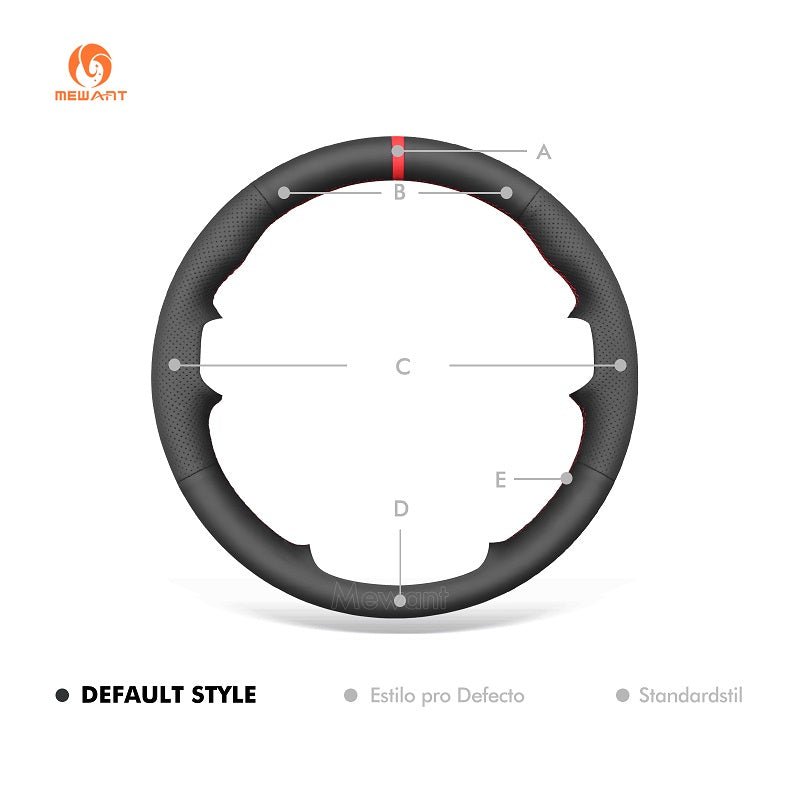 MEWANT Hand Stitch Car Steering Wheel Cover for Hyundai Santa Fe 2024 - Alcantara, Leather, Carbon Fiber, Easy Install, Non - Slip, Best Steering Wheel Cover