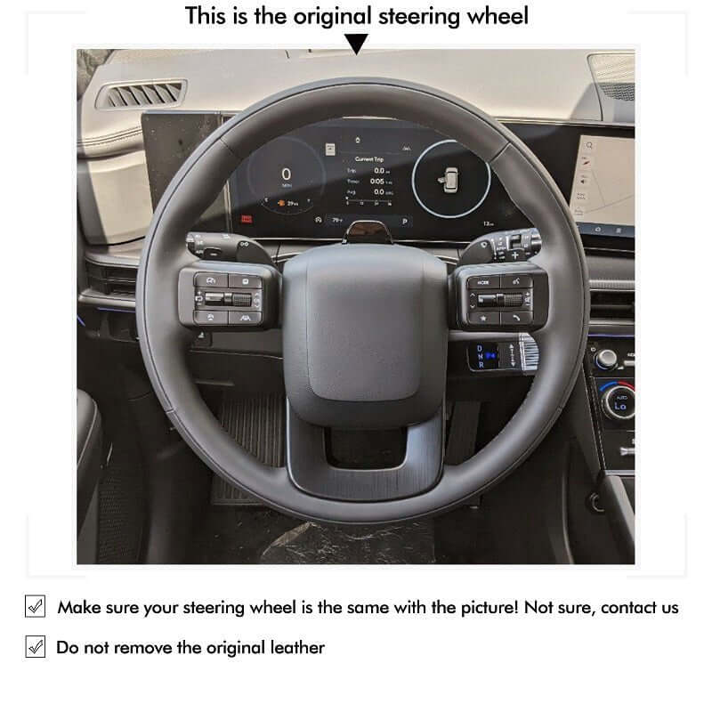 MEWANT Hand Stitch Car Steering Wheel Cover for Hyundai Santa Fe 2024 - Alcantara, Leather, Carbon Fiber, Easy Install, Non - Slip, Best Steering Wheel Cover