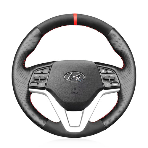 MEWANT Hand Stitch Car Steering Wheel Cover for Hyundai Tucson III 2015 - 2021 - Mewant Cover