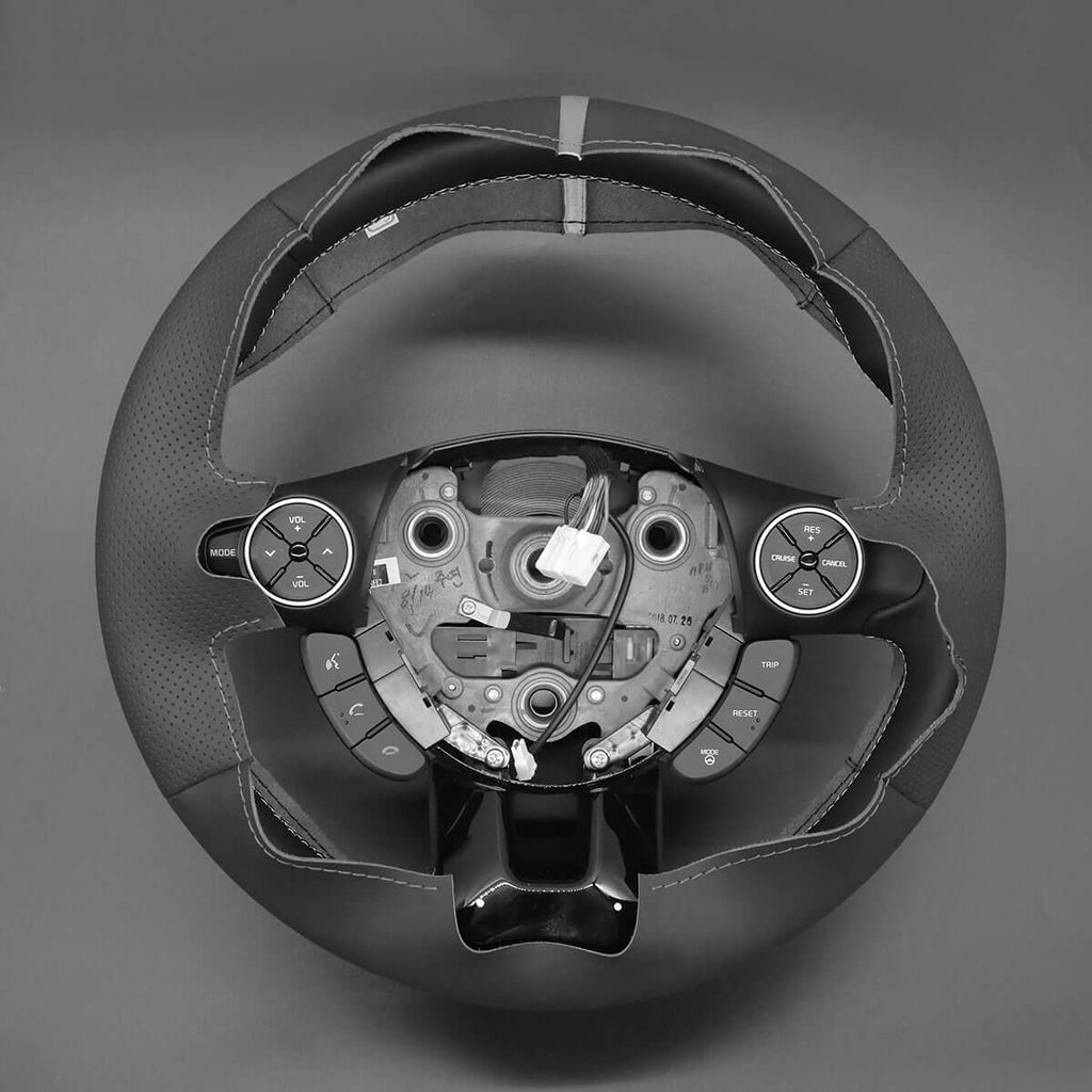 MEWANT Hand Stitch Car Steering Wheel Cover for Kia Soul 2014 - 2019 - Alcantara, Leather, Carbon Fiber, Easy Install, Non - Slip, Best Steering Wheel Cover