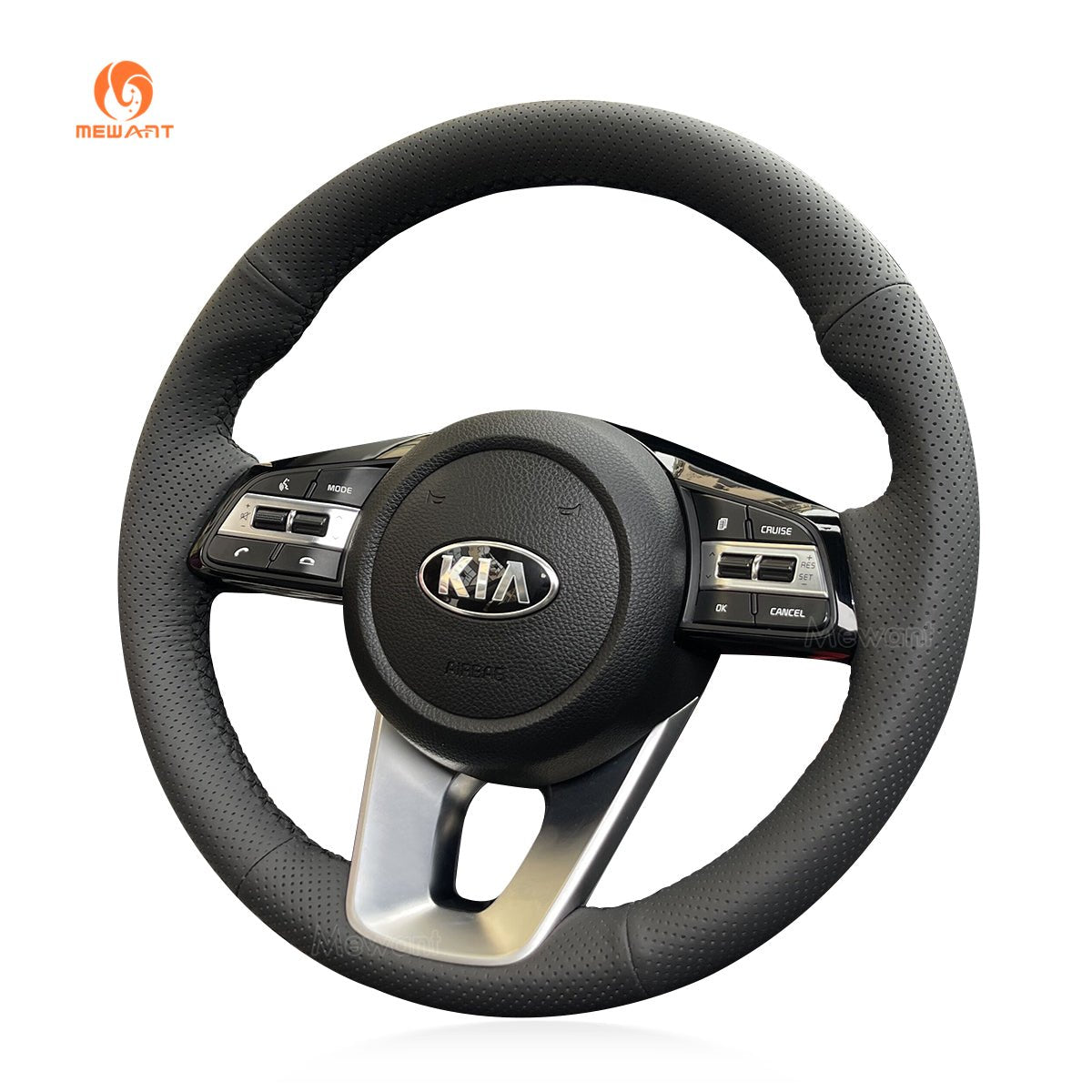MEWANT Hand Stitch Car Steering Wheel Cover for Kia Sportage 4 2018 - 2021 / Ceed Cee'd 3 2018 - 2022 / Proceed (Pro Ceed) 2018 - 2022 / Xceed 2019 - 2022 / Optima 5 2018 - 2021 - Mewant Cover