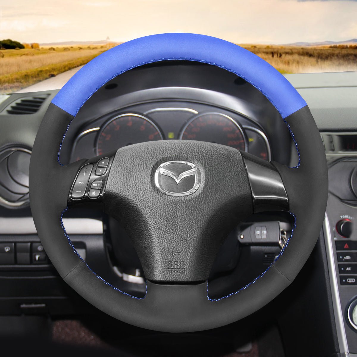 MEWANT Hand Stitch Car Steering Wheel Cover for Mazda 3 Axela Mazda 5 Mazda 6 Atenza Mazda MPV - Mewant Cover