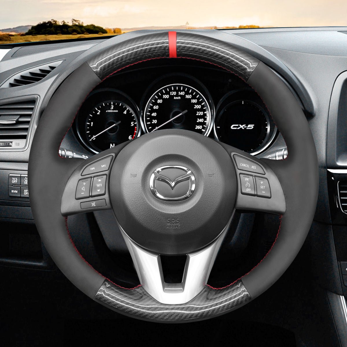 MEWANT Hand Stitch Car Steering Wheel Cover for Mazda 3 Axela / Mazda 6 Atenza / Mazda 2 / CX - 3 / CX - 5 / for Scion iA - Mewant Cover