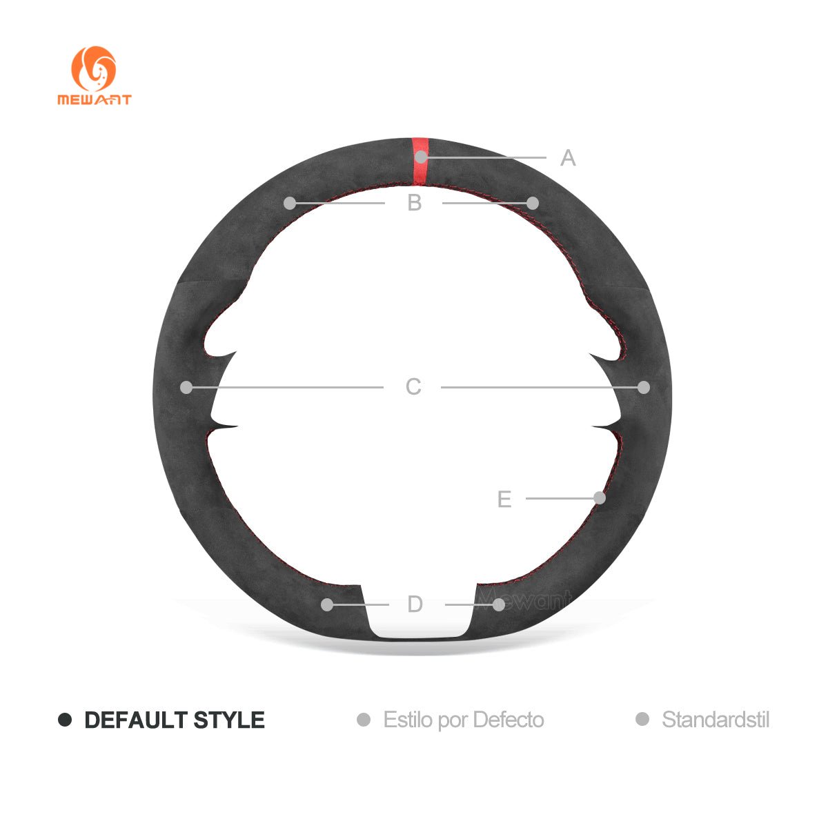 MEWANT Hand Stitch Car Steering Wheel Cover for Mercedes - benz C - Class W204 / E - Class W212 / CLS - Class C218 / GLA 45 AMG X156 / SL - Class R231 / SLK - Class R172 2012 - 2016 - Alcantara, Leather, Carbon Fiber, Easy Install, Non - Slip, Best Steering Wheel Cover