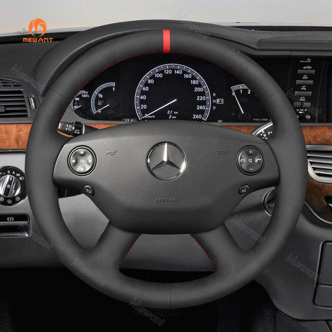 MEWANT Hand Stitch Car Steering Wheel Cover for Mercedes Benz CL - Class C216 2007 - 2010 / S - Class W221 2007 - 2009 - Mewant Cover