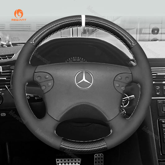 MEWANT Hand Stitch Car Steering Wheel Cover for Mercedes Benz CLK - Class W208 C208 / E - Class W210 / G - Class W463 - Mewant Cover