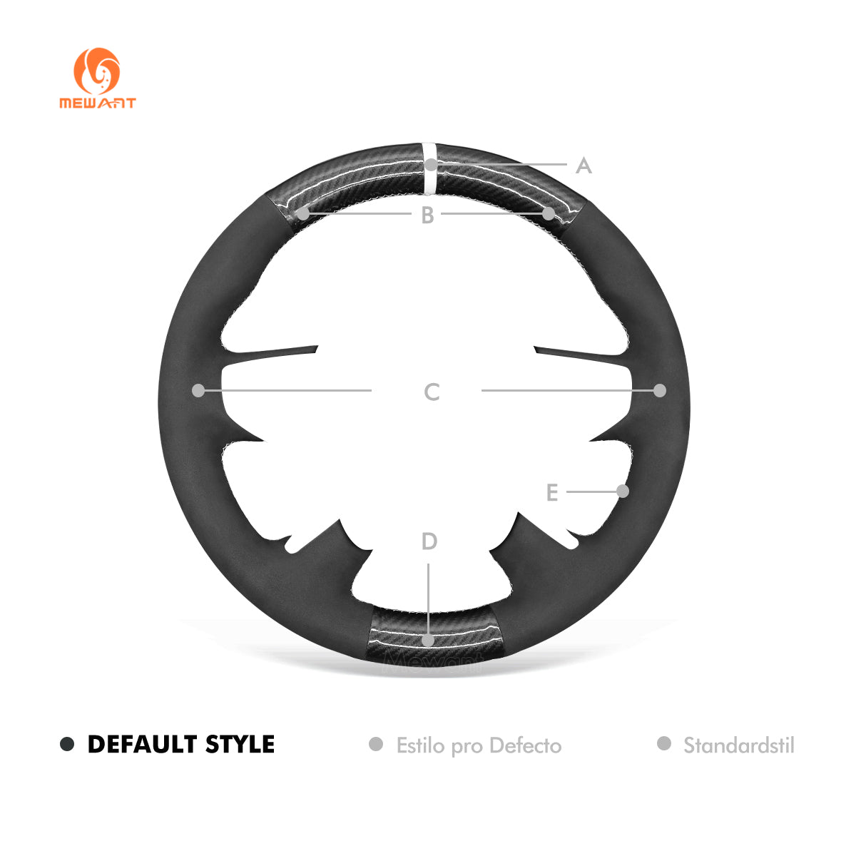 MEWANT Hand Stitch Car Steering Wheel Cover for Mitsubishi L200 2017 - 2022 / Outlander (PHEV) 2016 - 2021 - Alcantara, Leather, Carbon Fiber, Easy Install, Non - Slip, Best Steering Wheel Cover