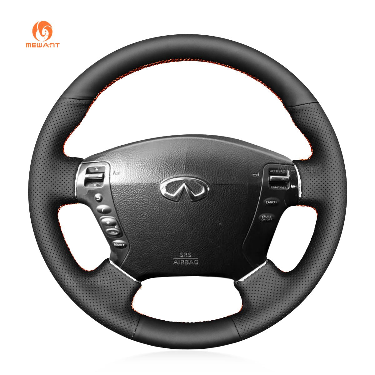 MEWANT Hand Stitch Car Steering Wheel Cover for Nissan Fuga Cima 2002 - 2008 - Mewant Cover